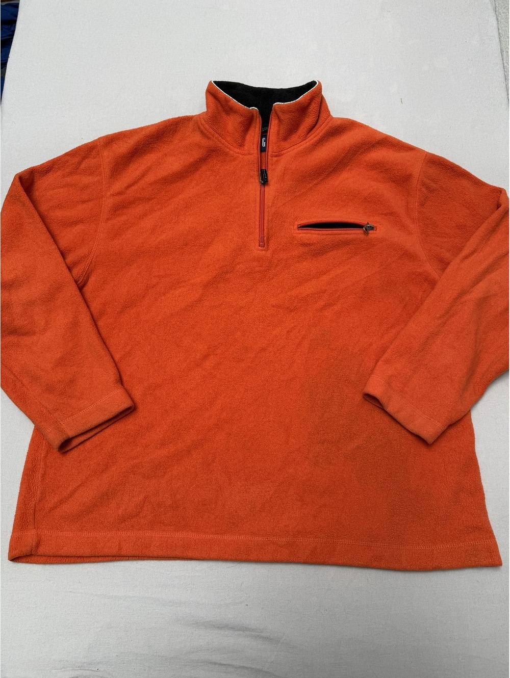 Vintage Gap Orange Fleece Quarter Zip Faded Zip Pocket - L
